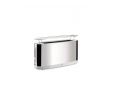 Toaster with bun warmer in 18/10 stainless steel mirror polished and PC, white. Suisse plug.