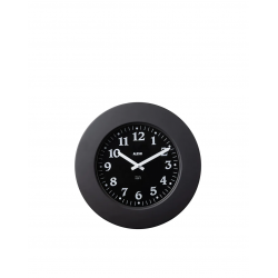 Alessi Momento Wall clock in 18/10 stainless steel coloured with epoxy resin, black. 