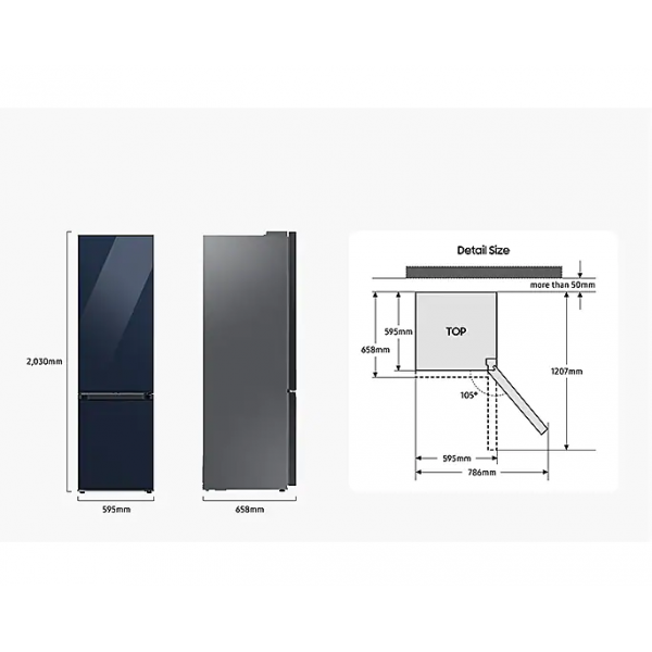 Bespoke Koel-vriescombinatie (390L) Glam Navy Samsung Bespoke Koel-vriescombinatie (390L) Glam Navy Samsung