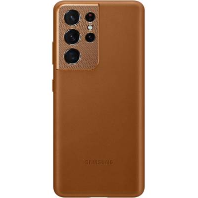 leather cover s21 ultra brun Samsung
