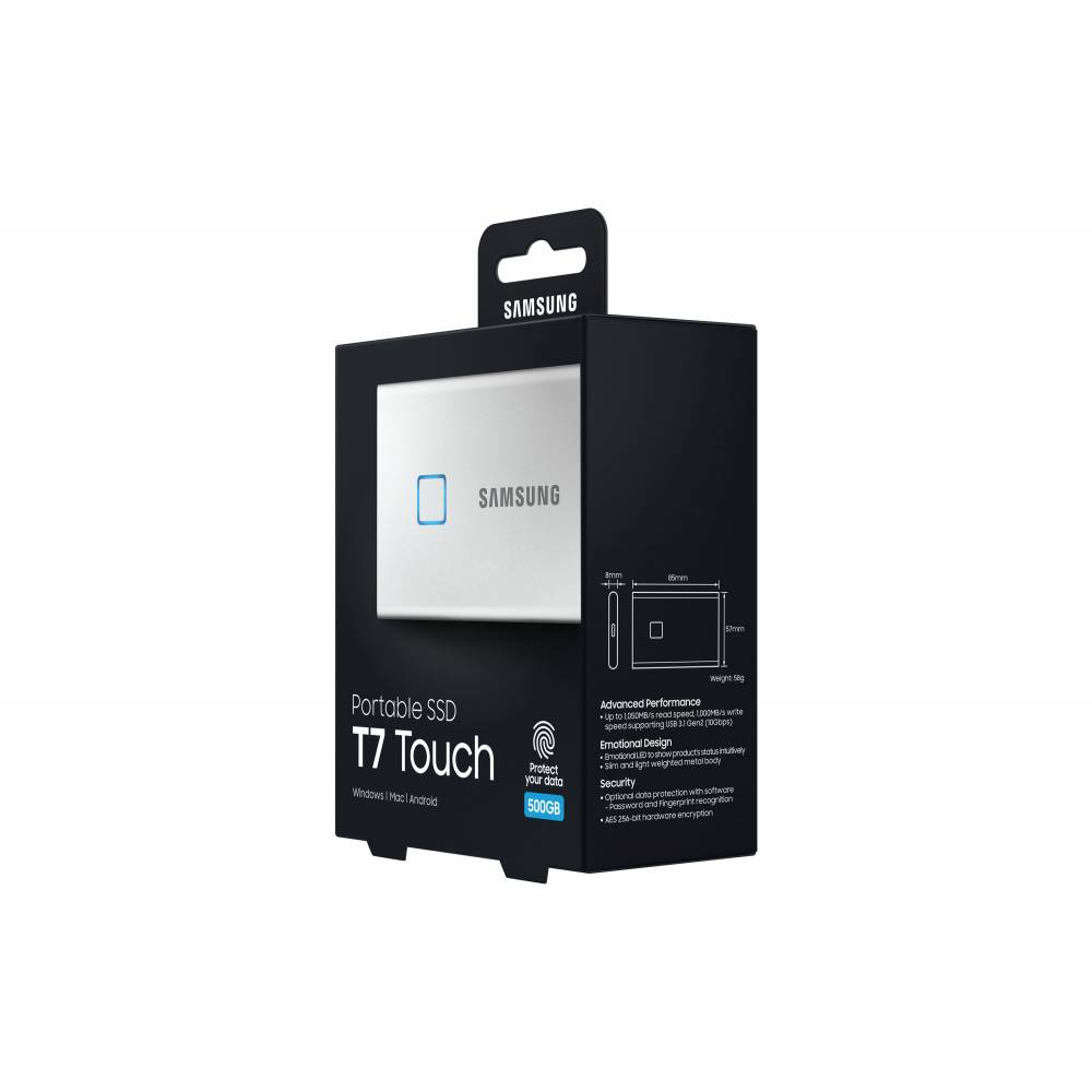 Samsung Geheugen Portable SSD T7 Touch 500GB Zilver