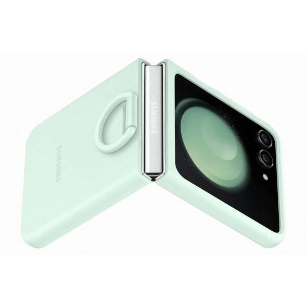 Samsung Galaxy Z Flip5 Silicone Case with Ring (Galaxy Z Flip5) Groen