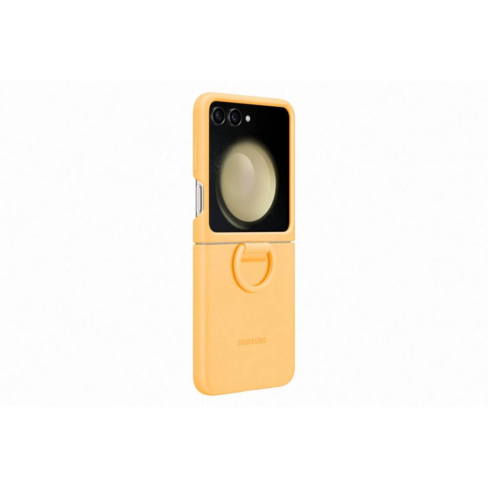Samsung Smartphonehoesje Galaxy Z Flip5 Silicone Case with Ring (Galaxy Z Flip5) Oranje