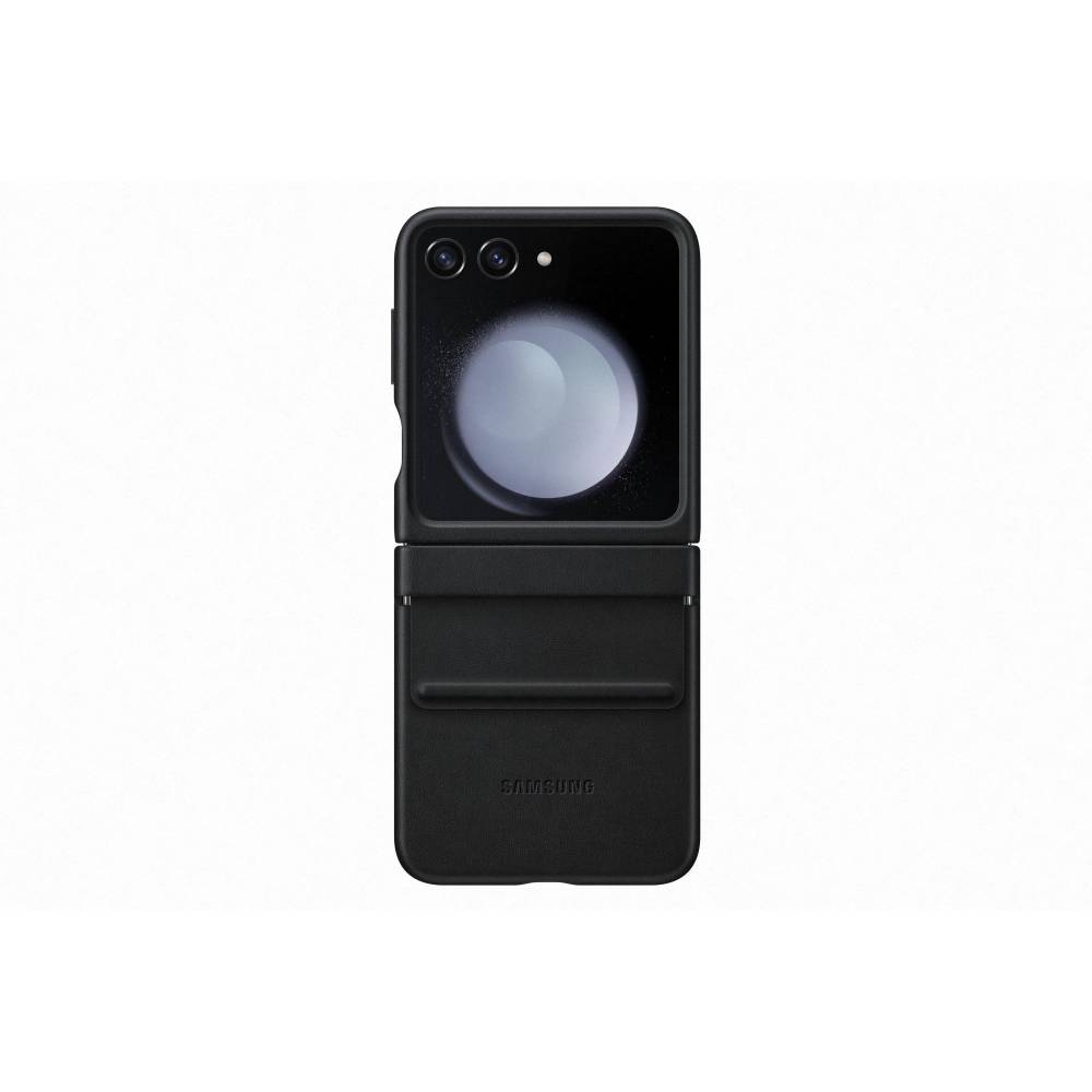Galaxy Z Flip5 Flap Vegan Leather Case (Galaxy Z Flip5) Zwart 