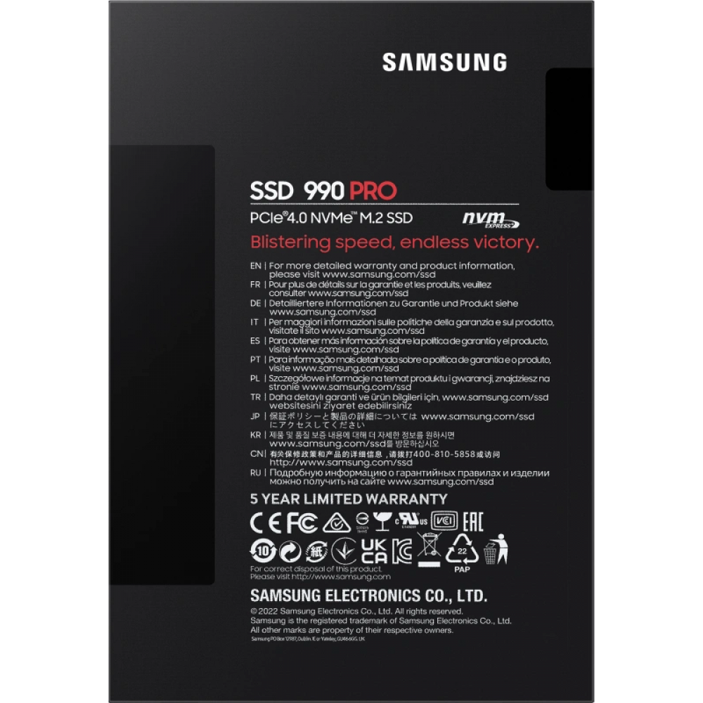 Samsung Harde schijven 990 Pro (zonder heatsink) 2TB