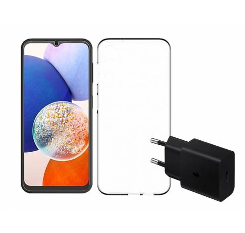 case+protège-écran+chargeur A14  Samsung