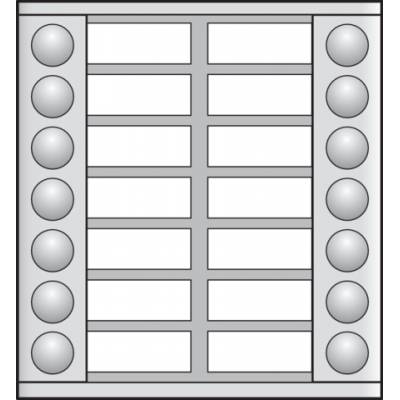 Module d'extension avec 14 sonnettes en deux rangées pour poste extérieur en saillie 20 mm  Niko