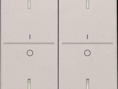 Tweevoudige toets met opdruk 'I' en '0' voor drukknop met 4 bedieningsknoppen en 4 feedbackleds, light grey