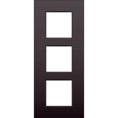 Triple plaque de recouvrement de 60 mm d'entraxe verticalement Niko Intense dark brown 