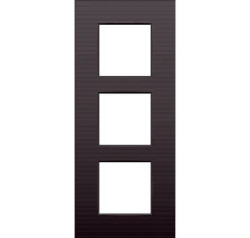 Triple plaque de recouvrement de 60 mm d'entraxe verticalement Niko Intense dark brown  Niko