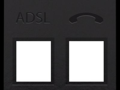 Centraalplaat adsl - tel, Bakelite® piano black coated