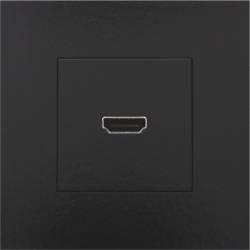 Niko Set de finition avec prise HDMI/vis, Bakelite® piano black coated 
