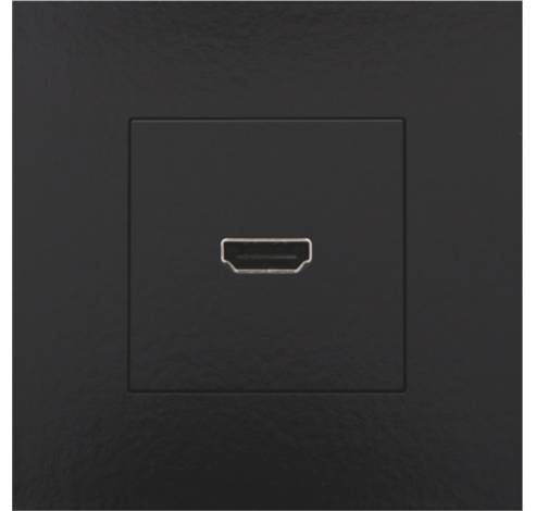 Afwerkingsset met HDMI-naar-HDMI-aansluiting, Bakelite® piano black coated  Niko