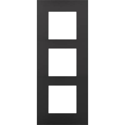 Triple plaque de recouvrement de 60 mm d'entraxe verticalement Niko Pure Bakelite® piano black 