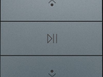 Enkelvoudige audiobediening met leds voor Niko Home Control, alu steel grey coated