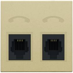 Niko Afwerkingsset voor telefooncontactdoos met 2 RJ11-contacten in parallel, alu gold coated 