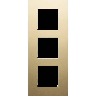 Triple plaque de recouvrement de 60 mm d'entraxe verticalement Niko Pure alu gold 