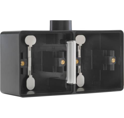 Double boîte en saillie étanche aux projections d’eau horizontal avec une entrée M20 pour l’encastrement de deux fonctions, black  Niko