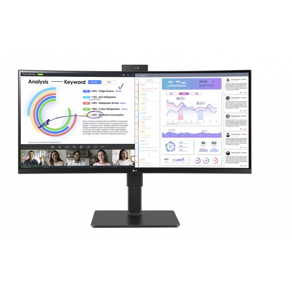 LG Electronics Monitor 34-inch UltraWide™ WQHD (3440x1440) IPS-monitor met ingebouwde webcam en microfoon
