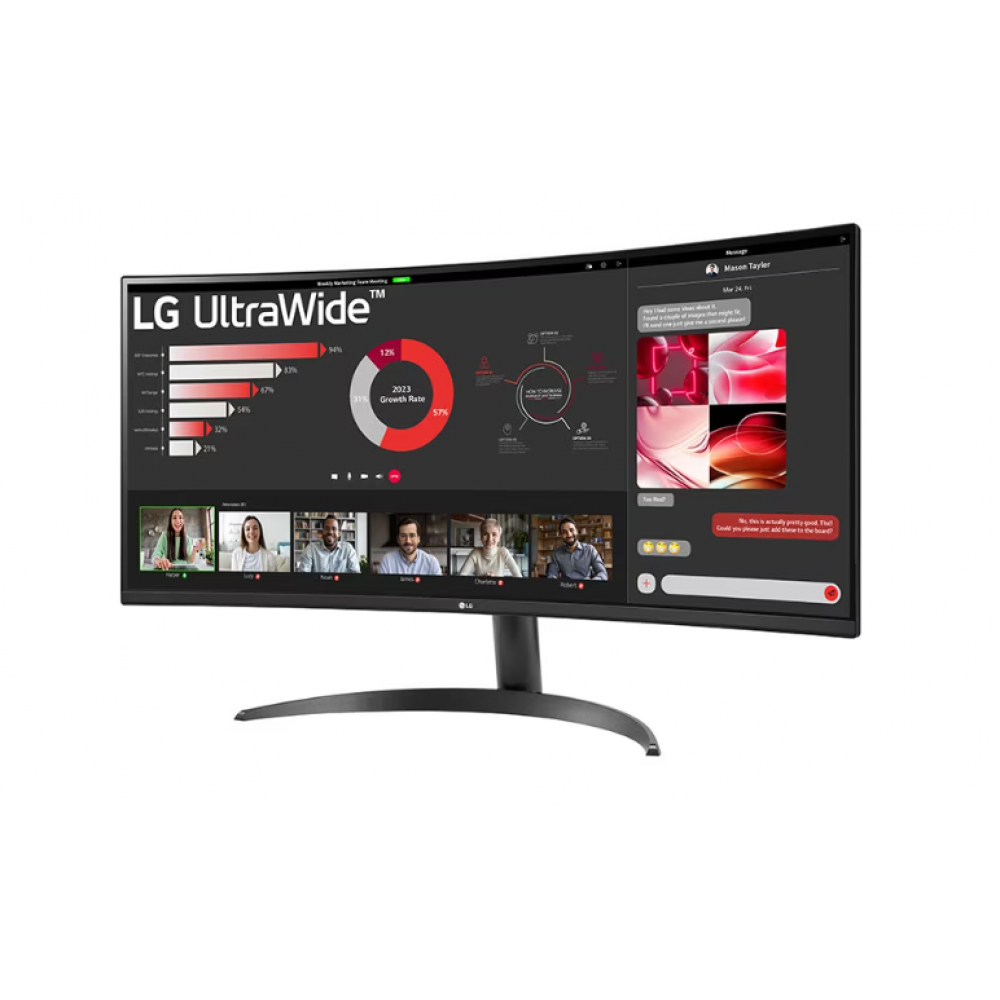 LG Electronics Monitor 34inch 21:9 Curved UltraWide™ QHD (3440x1440) Monitor met FreeSync™