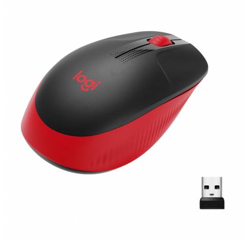 M190 Full-Size Wireless Mouse Red  Logitech