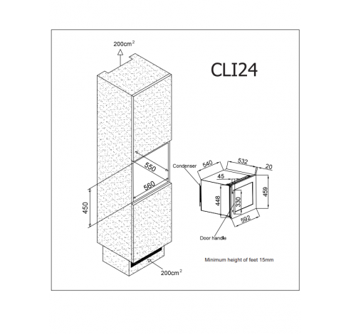 CLI24 Wijnserveerkast 24 flessen  Climadiff