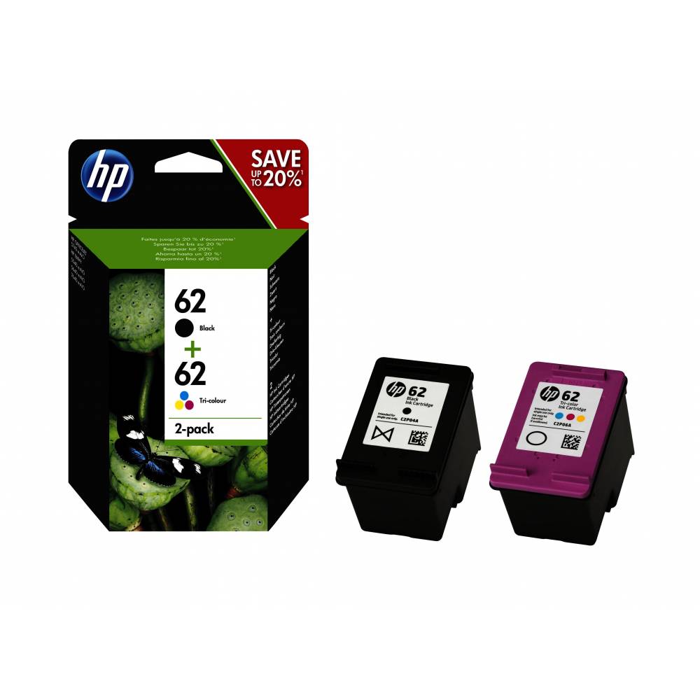HP 62 inktcartridge 2-PACK 