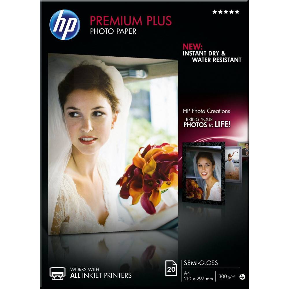 HP Fotopapier Premium Plus matglanzend fotopapier, 20 vel, A4