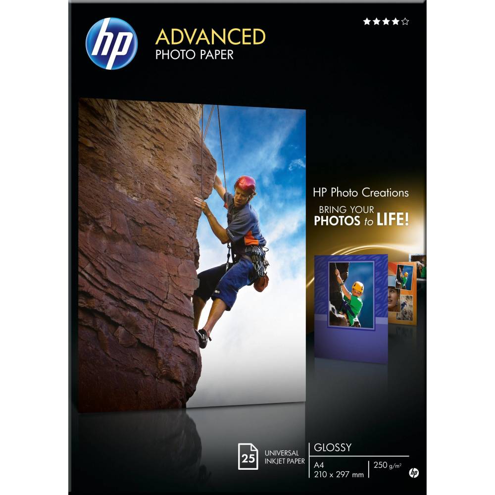 HP Fotopapier Advanced Photo Paper, glanzend, 25 vel, A4