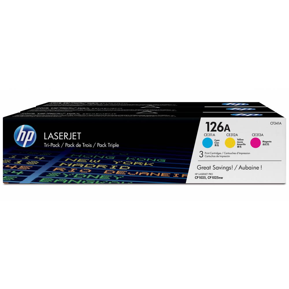 HP Toner HP 126A cyaan/magenta/gele LaserJet tonercartridge 3-pack