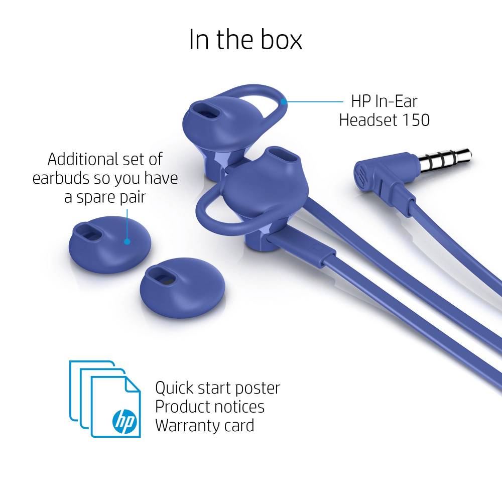 HP Koptelefoons & Oordopjes in-ear headset 150 blauw