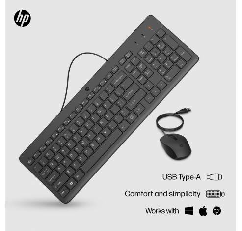 150 muis en toetsenbord met kabel of draadloos (Qwerty EU)  HP