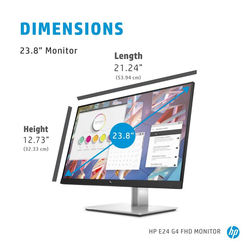 HP Monitor E24 G4 (9VF99AA) Zwart