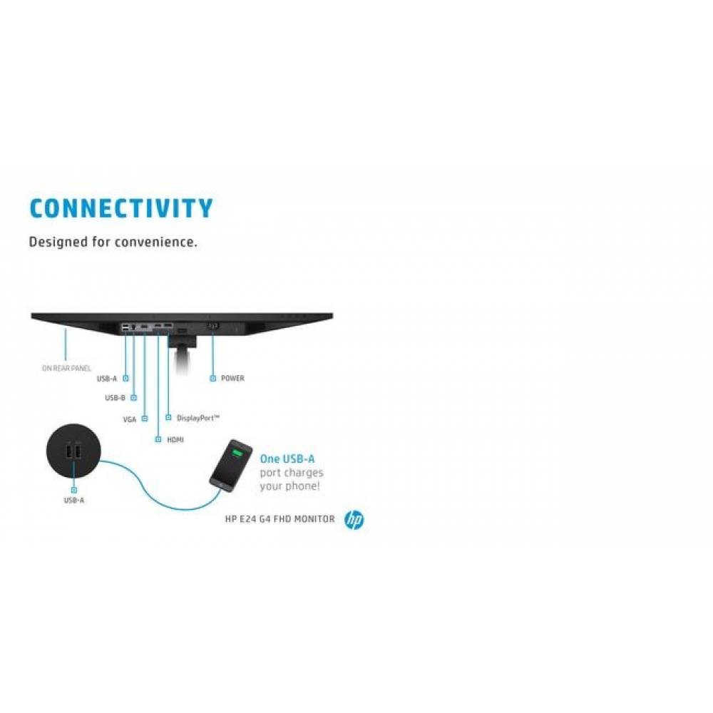 HP Monitor E24 G4 (9VF99AA) Zwart