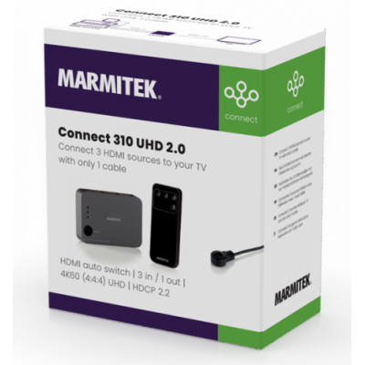 Connect 310 UHD 2.0 - HDMI Switcher 3 in /1 uit, Ultra HD (4K)  Marmitek