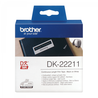 DK-22211 doorlopende plastic film wit 29mm  Brother