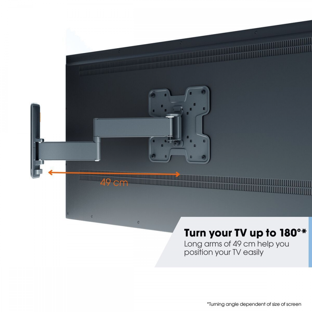 Vogels TV Beugels TVM 3245 Draaibare tv-beugel (zwart) - Volledig draaibaar tot 180° - Kantelsysteem tot 20°