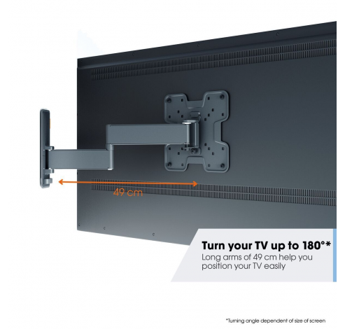 TVM 3245 Support TV pivotant (noir) - Entièrement rotatif jusqu'à 180° - Système d'inclinaison jusqu'à 20°  Vogels