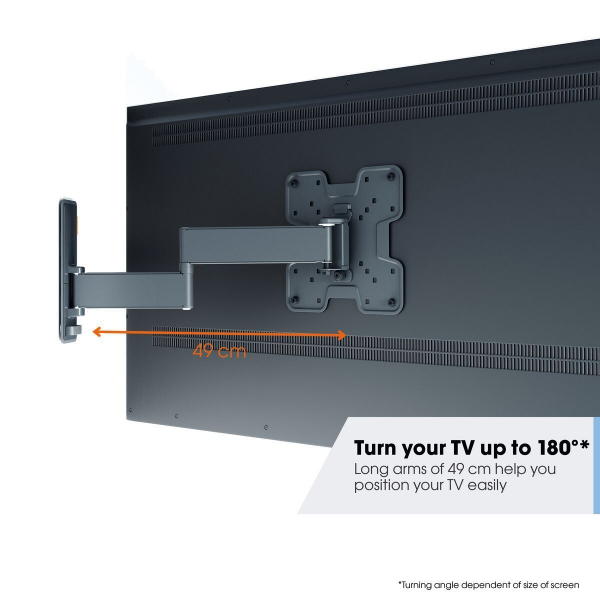 TVM 3245 Draaibare tv-beugel (zwart) - Volledig draaibaar tot 180° - Kantelsysteem tot 20° Vogels