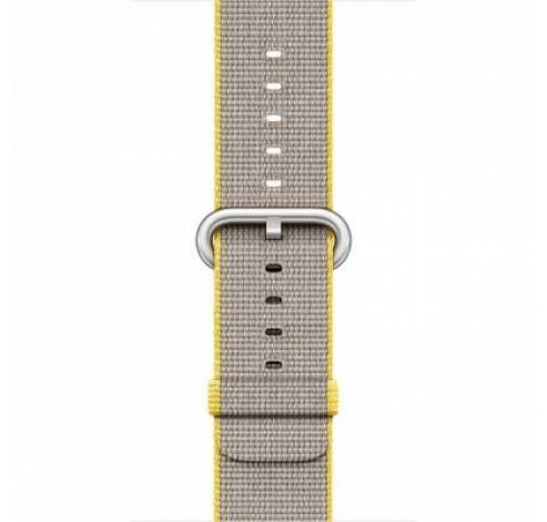 Bandje van geweven nylon - Grijs/geel (42 mm)  Apple