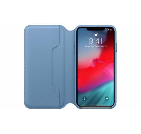 Leren Folio-hoesje voor iPhone XS Max Cape Cod-blauw  Apple