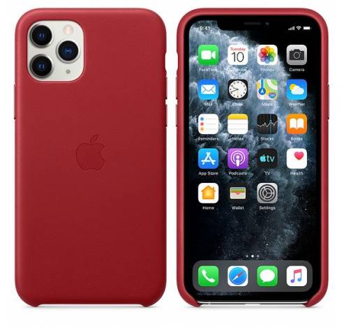 iPhone 11 Pro Leather Case Rood  Apple