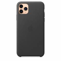 Apple iPhone 11 Pro Max Leather Case Zwart 