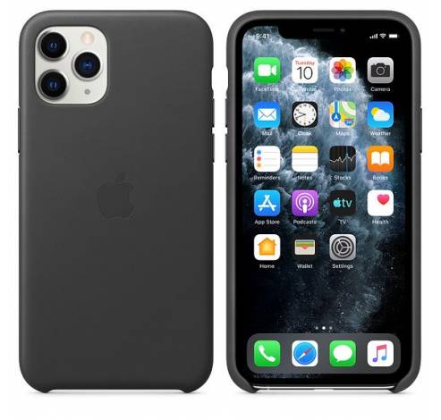 iPhone 11 Pro Leather Case Zwart  Apple