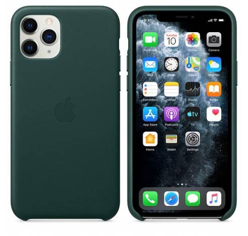 iPhone 11 Pro Leather Case Bosgroen  Apple