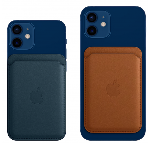 Porte-cartes en cuir avec MagSafe pour iPhone Bleu Baltique  Apple