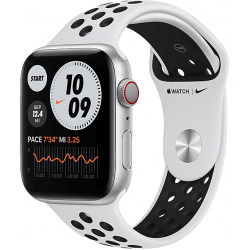 Apple Watch Nike Series 6 GPS + Cellular 40mm Silver Aluminium Case with Pure Platinum/Black Nike Sport Band - Regular 