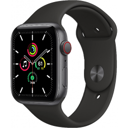 Apple Apple Watch SE GPS + Cellular 44mm Space Gray Aluminium Case with Black Sport Band - Regular 