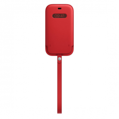 Pochette en cuir avec MagSafe pour iPhone 12 | 12 Pro - Rouge Apple