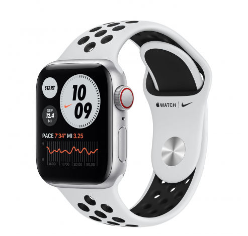 Apple Watch Nike SE GPS + Cellular 40mm Zilver Aluminium Pure Platinum/Zwart  Apple